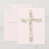 Bloemkruis religieuze gebeurtenis briefkaart (Voorkant / Achterkant)
