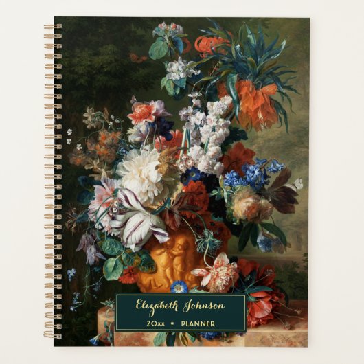  Bloemkunst Custom Name Gold Monogram 2026 Planner (Voorkant)