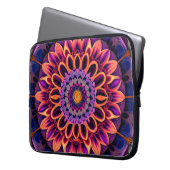 Bloemkunst in regenboog fractale stijl laptop sleeve (Voorkant Links)