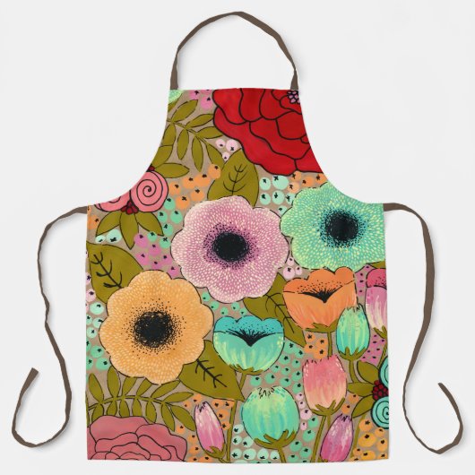 Bloemkunst schilderij Bloemen Kunstenaar Pip Gerar Schort (Voorkant)