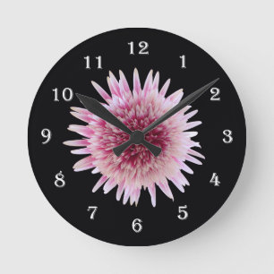 Bloemkussen van de muur van de bloem - Roze ventil Ronde Klok
