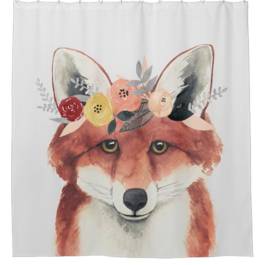 Bloemkweekforestvos Douchegordijn (Voorkant)