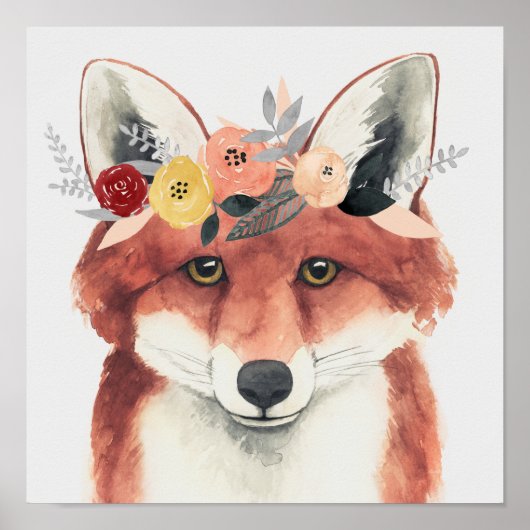 Bloemkweekforestvos Poster (Voorkant)