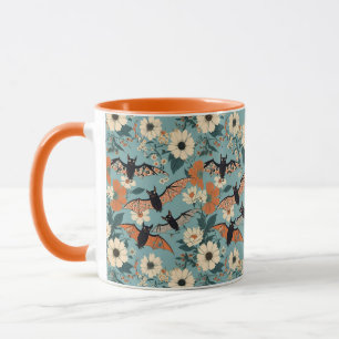 Bloemlappendeken Halloween Vleermuizen & Bloemen Mok