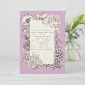  bloemlavendel Paarse moderne bruiloft Kaart (Staand voorkant)