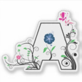 Bloemletter A Sticker (Voorkant)