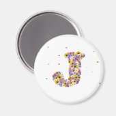 Bloemletter J Magneet (Voorkant / Achterkant)