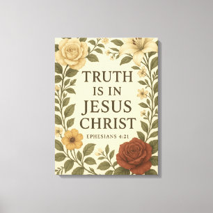 bloemlezing "De waarheid zit in Jezus" Canvas Afdruk