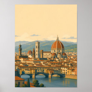 Bloemlezing Florence Italië Reizen Oude Stijl Poster