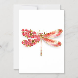 Bloemlibel met juwelen sakura magnetische uitnodiging