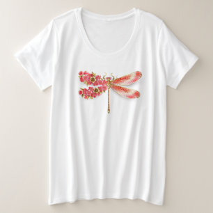 Bloemlibel met sieraden sakura grote maat t-shirt