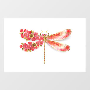 Bloemlibel met sieraden sakura raamsticker