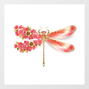 Bloemlibel met sieraden sakura raamsticker