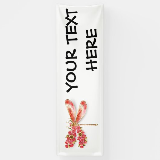 Bloemlibel met sieraden sakura spandoek (Verticaal)