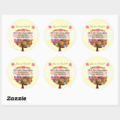 Bloemliefdesbomen Roze bloemen bruiloft Ronde Sticker (Vel)