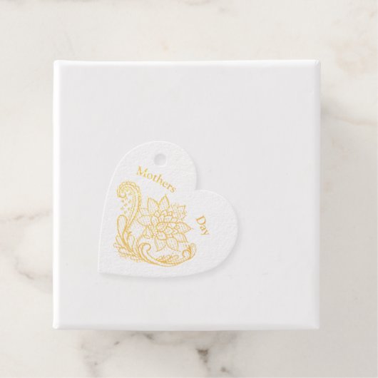 Bloemlijntekenkunst Moederdag folie Bedankjes Labels (Met doos)