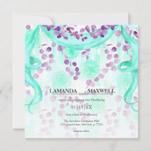 Bloemlint Turquoise Lint Handfasting Trouwdag Kaart