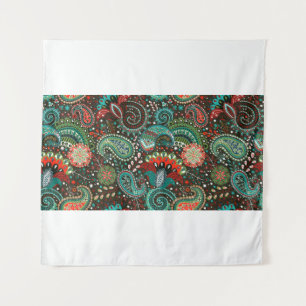 Bloemloos naadloos patroon met paisley-elementen wandkleed