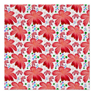Bloemloos naadloos patroon Waterverf bloemontwer Perfect Poster
