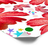 Bloemloos naadloos patroon | Waterverf bloemontwer Perfect Poster (Hoek)