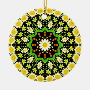 BloemMandala Keramisch Ornament