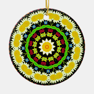 BloemMandala Keramisch Ornament