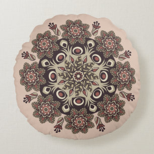 bloemmandala rond kussen
