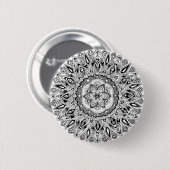 Bloemmandala w/ zaaigoed van leven ronde button 5,7 cm (Voorkant /achterkant)