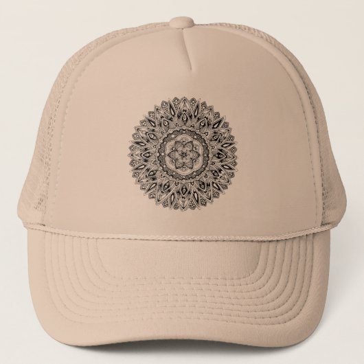 Bloemmandala w/ zaaigoed van leven trucker pet (Voorkant)
