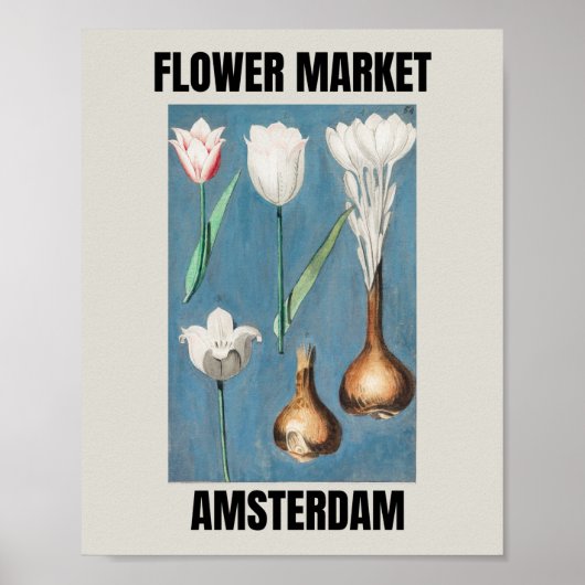 Bloemmarkt Amsterdam  Tulp Poster (Voorkant)