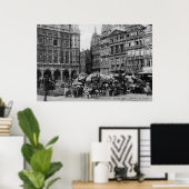  bloemmarkt Brussel 1900 Poster (Thuiskantoor)