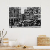  bloemmarkt Brussel 1900 Poster (Keuken)