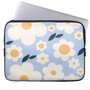 Bloemmarkt Kopenhagen bloemen Witte Blauwe Flore Laptop Sleeve