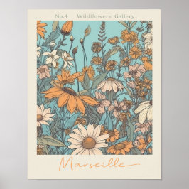 Bloemmarkt Marseille No. 4 Botanisch Poster