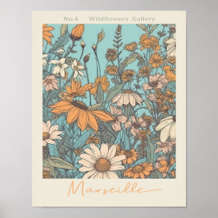 Bloemmarkt Marseille No. 4 Botanisch Poster
