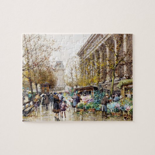 Bloemmarkt op Madeleine, Parijs Legpuzzel (Horizontaal)