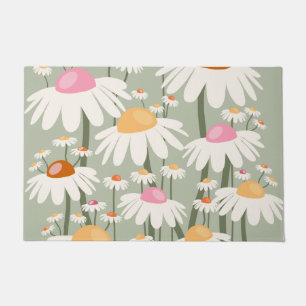 Bloemmarkt Tokio Retro Daisies Sage Green Deurmat