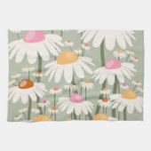 Bloemmarkt Tokio Retro Daisies Sage Green Theedoek (Horizontaal)