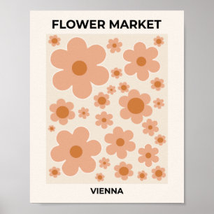 Bloemmarkt Wenen Boho Flowers Beige Floral Poster
