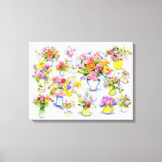 bloemmedley canvas afdruk