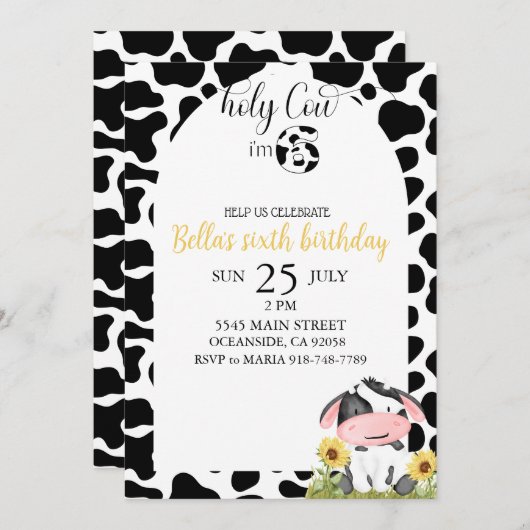 Bloemmeisje Heilige Koe Verjaardag Kaart (Voorkant / Achterkant)