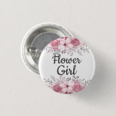 Bloemmeisje Ronde Button 3,2 Cm (Voorkant /achterkant)