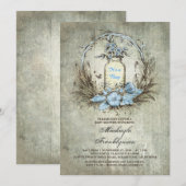  Bloemmetselaar Jar Rustiek Blauw baby shower Kaart (Voorkant / Achterkant)