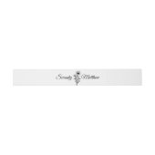 Bloemminimalistische zwart witte zonnebloem bruilo uitnodigingen wikkel (Vlak)