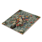 Bloemmix in een vaas tegeltje (Zijkant)