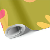 bloemmod  roze groen verpakkingspapier cadeaupapier (Rol Hoek)