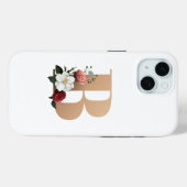 bloemmonogram B, Case-Mate iPhone Case (Achterkant (horizontaal))
