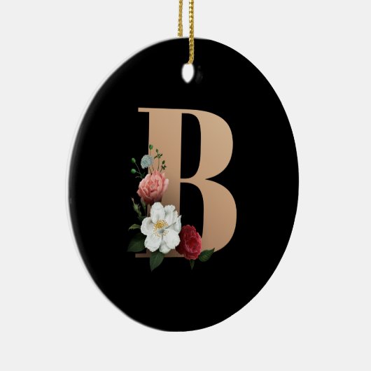  bloemmonogram B Keramisch Ornament (Rechts)