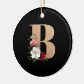  bloemmonogram B Keramisch Ornament (Links)