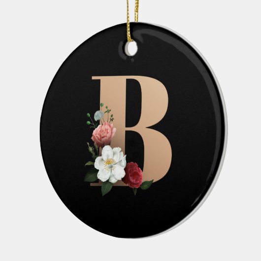  bloemmonogram B Keramisch Ornament (Links)